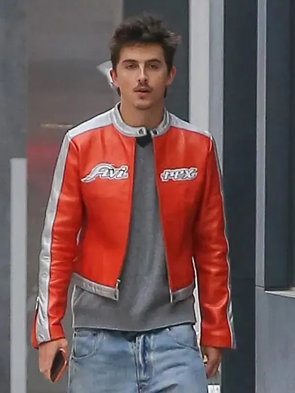 Timothee Chalamet Knicks 2026 Playoffs Avirex Leather Jacket