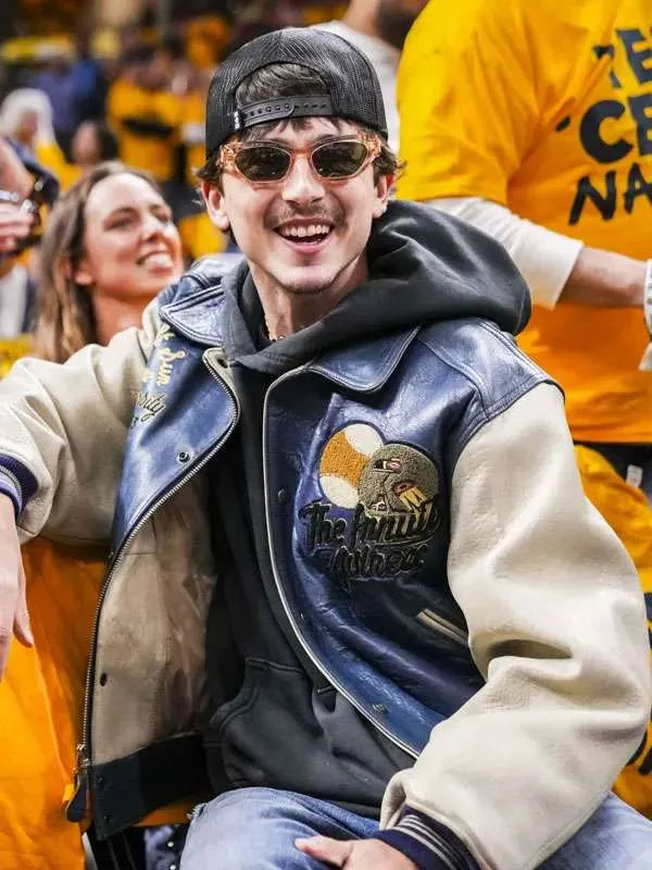 Knicks NBA Game Timothee Chalamet Leather Jacket