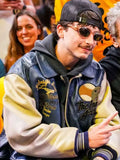 Knicks NBA Game Timothee Chalamet Leather Jacket