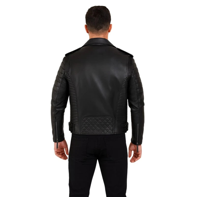 Men’s Vintage Black Biker Leather Jacket