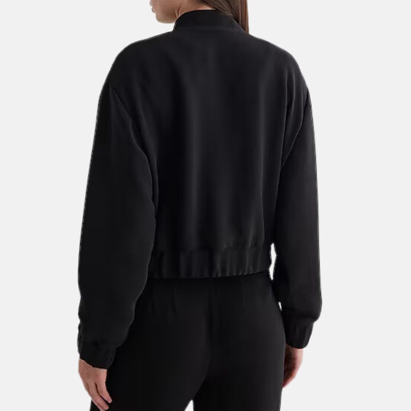 Womens-Black-Wool-Bomber-Jacket