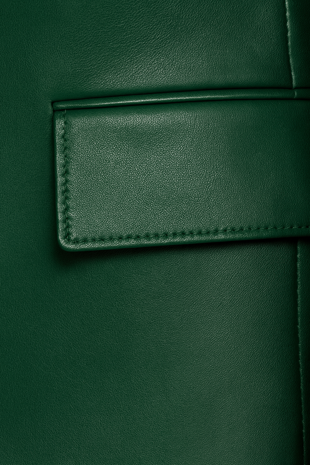 Womens Green Leather Blazer with Two Button Closure