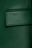 Womens Green Leather Blazer with Two Button Closure