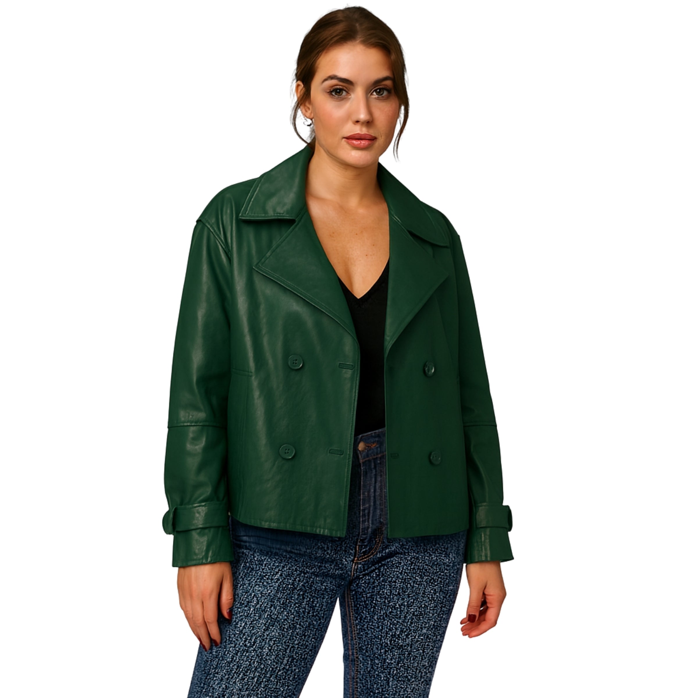 Womens Green Leather Jacket