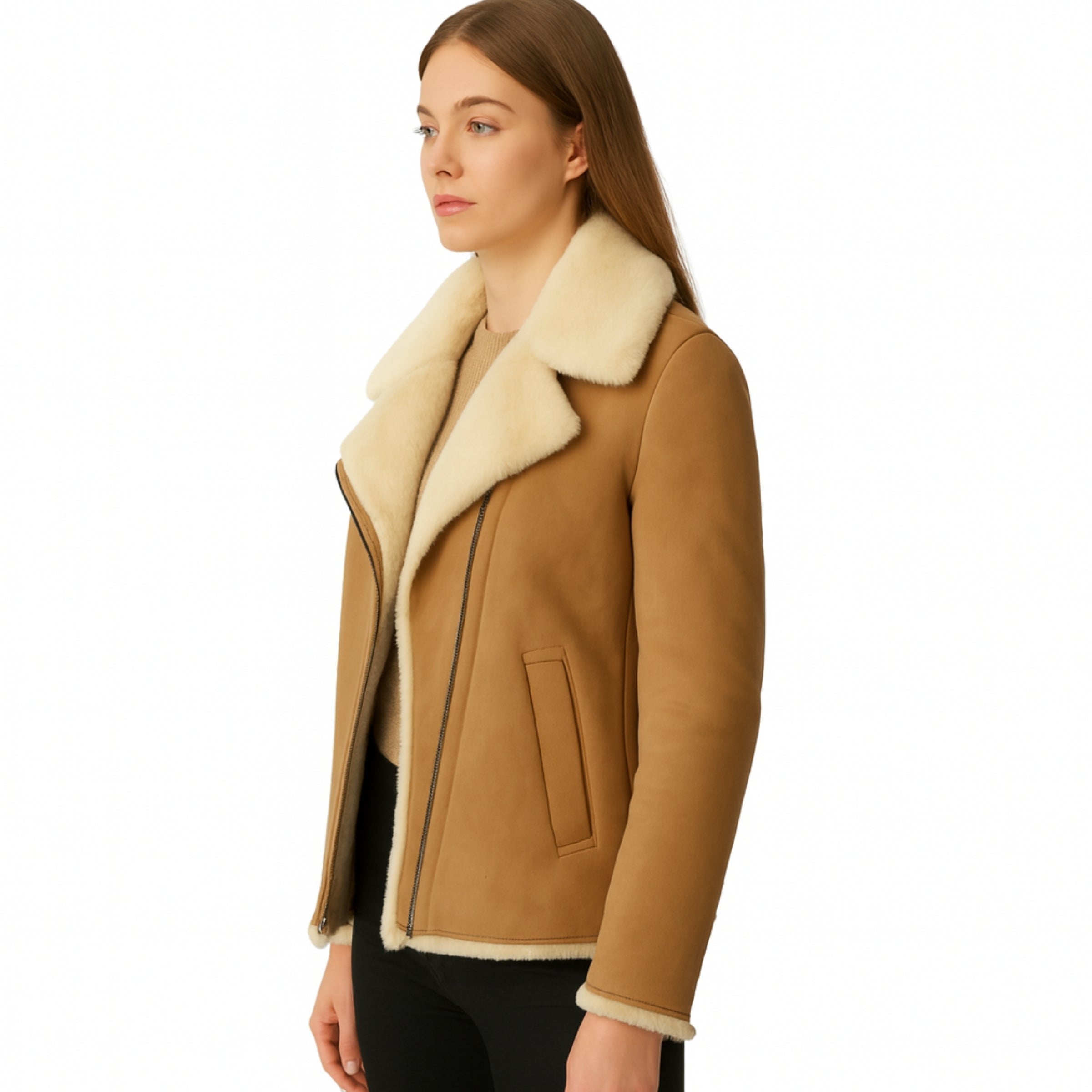 Womens Shearling Leather Jacket
