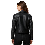 Womens Slim Fit Black Biker Leather Jacket