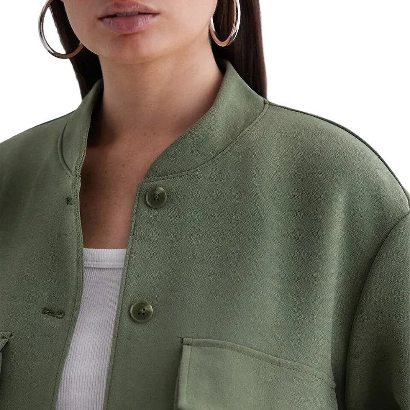Womens-Stylish-Wool-Green-Bomber-Jacket