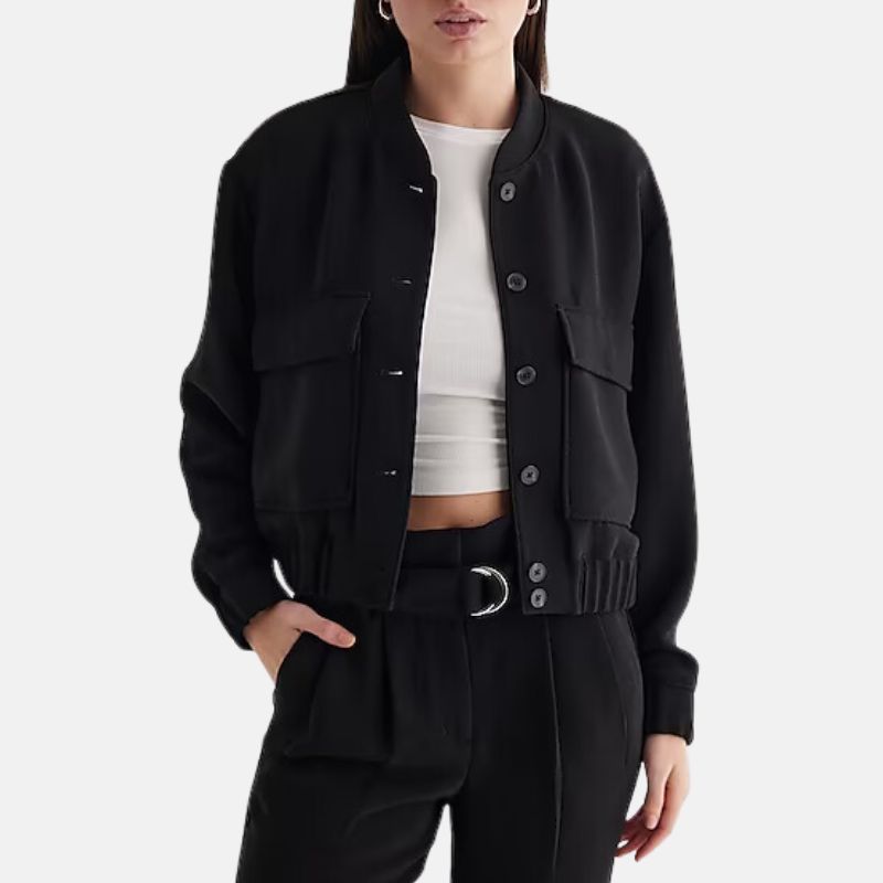Womens-Wool-Black-Bomber-Jacket