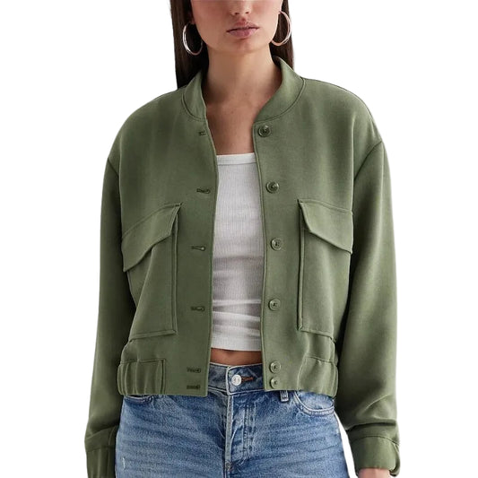 Womens-Wool-Green-Bomber-Jacket