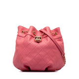 Chanel Small Quilted Calfskin Bucket Bag Pink