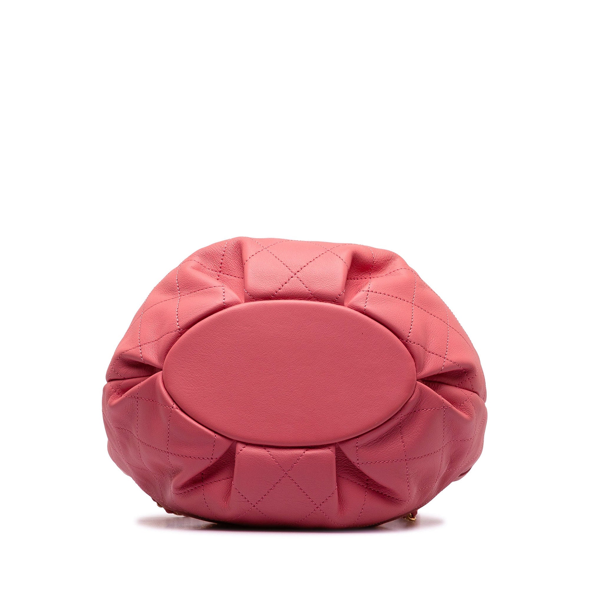 Chanel Small Quilted Calfskin Bucket Bag Pink