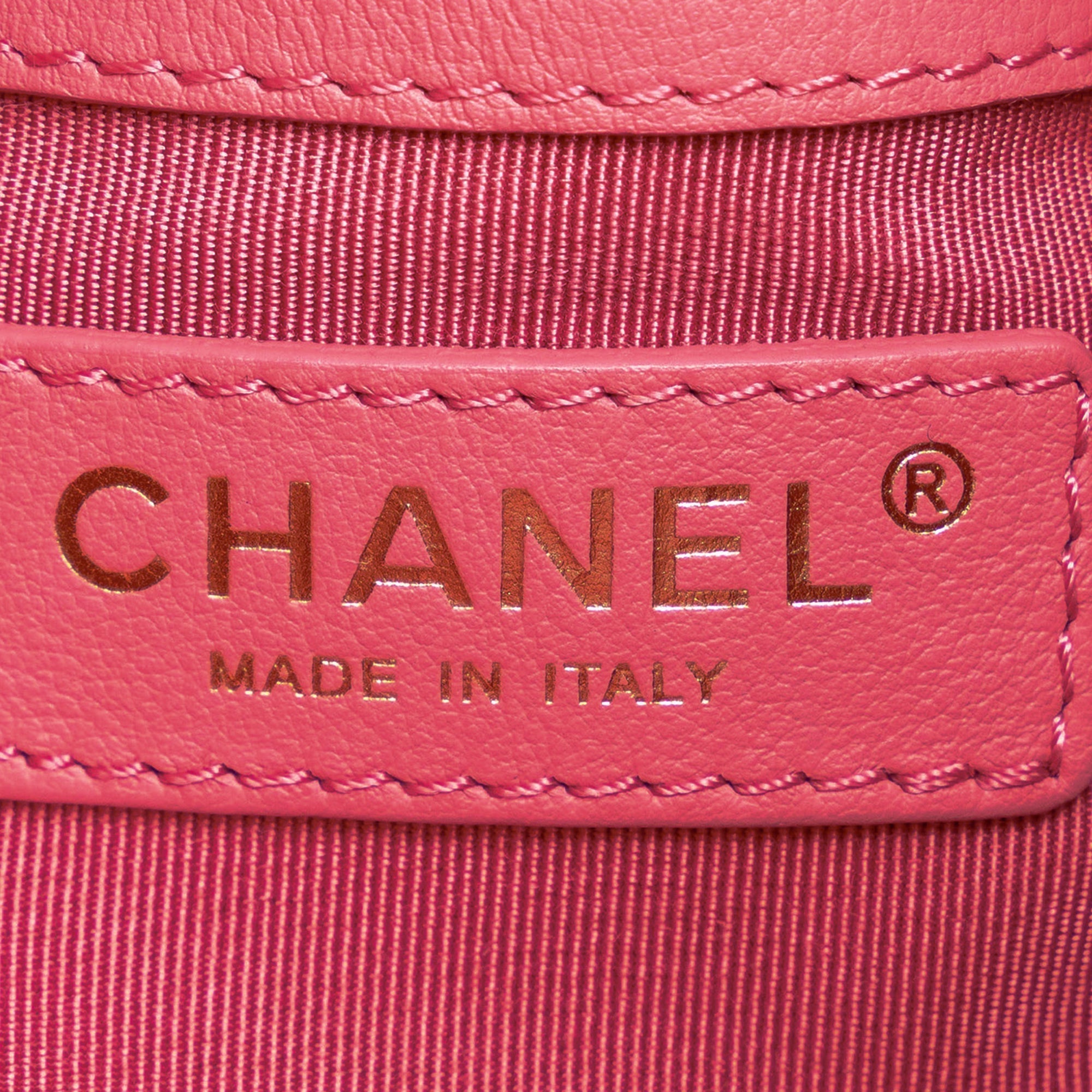 Chanel Small Quilted Calfskin Bucket Bag Pink