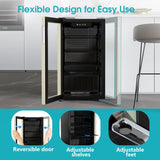 Qunler 130 Can Beverage Cooler Refrigerator with Glass Door for Beer Soda Water, Drink Fridge for Home Bar, Silver