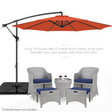 Best Choice Products 10ft Offset Hanging Outdoor Market Patio Umbrella w/ Easy Tilt Adjustment - Tan