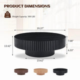FFH 43.7 inch Oval Coffee Table for Living Room,Handcraft Rustic Corner Coffee Table Nature Wood Relief Sturdy Pedestal for Apartmen,Side Table Centre Table,Nature Wood