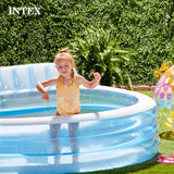 Intex Swim Center Round Inflatable Outdoor Lounge Pool with Pool Cover
