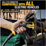 DEWALT Level-2 Portable Electric Vehicle EV Charger up to 16 Amps, 120-240-Volt AC 3.8 KW, 25 Ft. Cable, Weatherproof