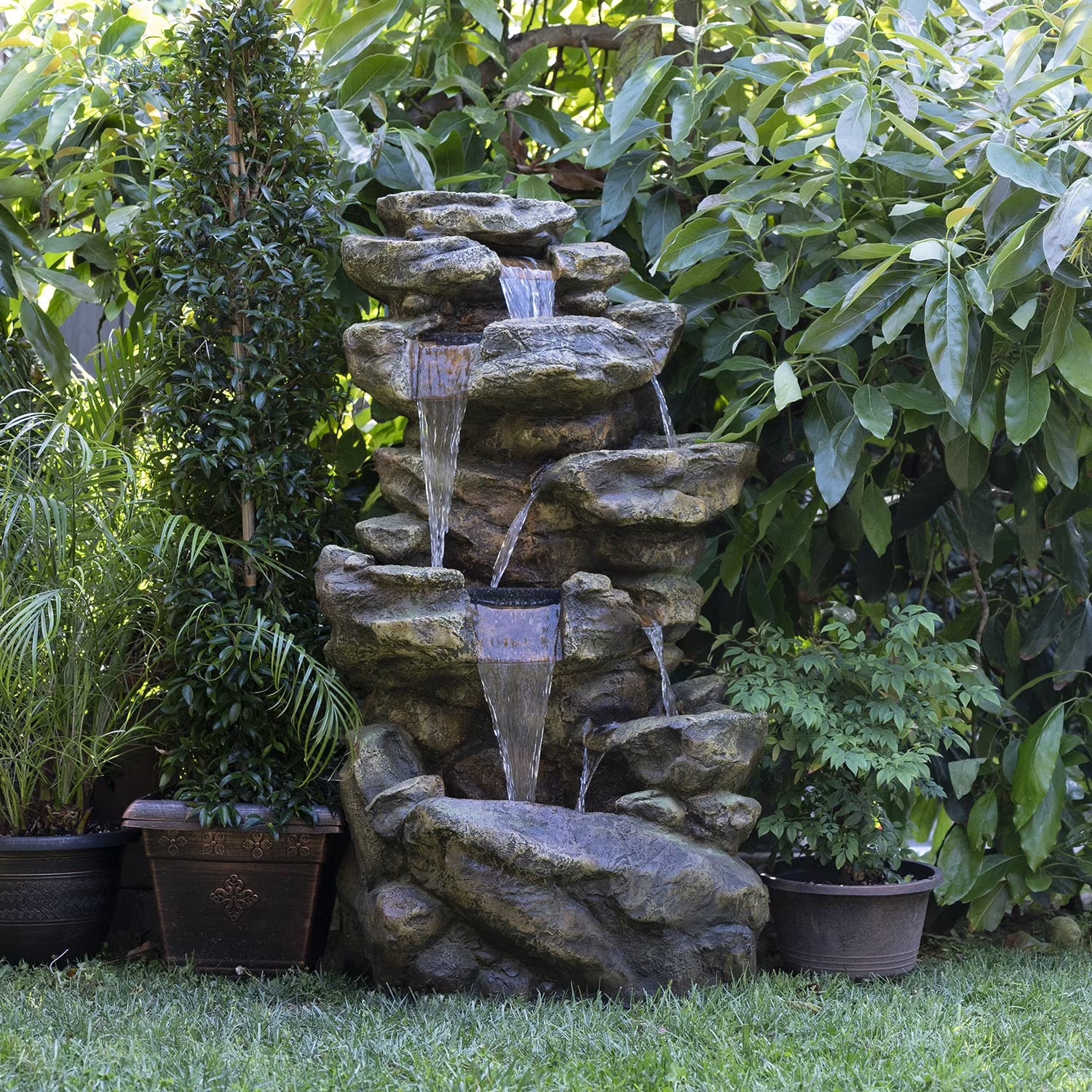 6-Tier Amazonian Water Fountain with LED Lights