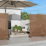 MAYEERTY 72*47" Outdoor Black Metal Privacy Panel Screen for Patio, Classic Louvered