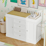 OXYLIFE 45" Baby Nursery Changing Table Dresser with 4 Drawers and Shelf for Nursery Room, White