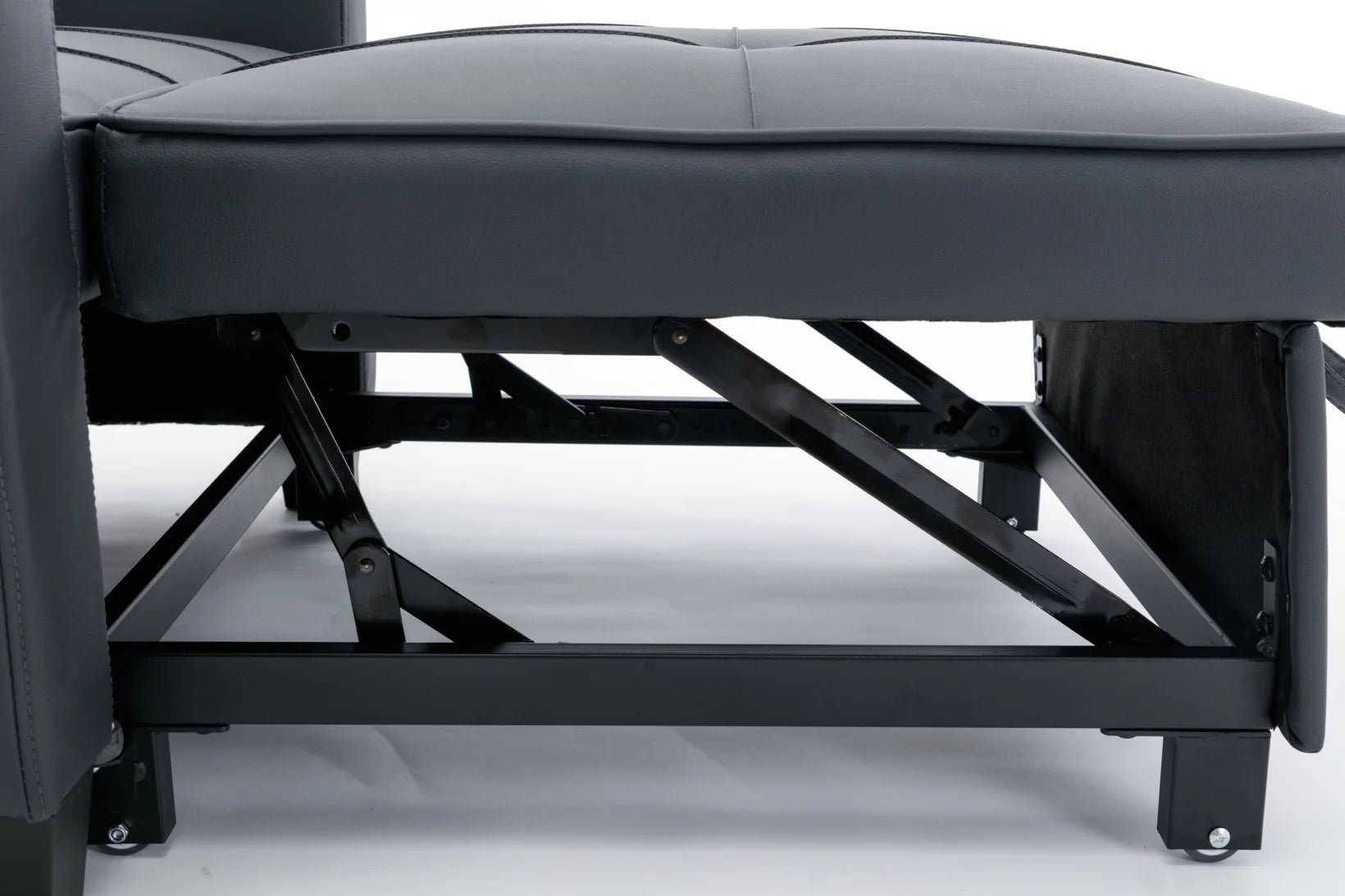 Convertible Futon Sofa Bed, 3-in-1 Multi-Functional Sleeper Chair Bed with USB Ports, Adjustable Backrest Recliner,for Living Room Bedroom Small Space, Tech Cloth, Dark Grey