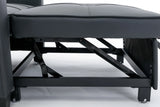 Convertible Futon Sofa Bed, 3-in-1 Multi-Functional Sleeper Chair Bed with USB Ports, Adjustable Backrest Recliner,for Living Room Bedroom Small Space, Tech Cloth, Dark Grey