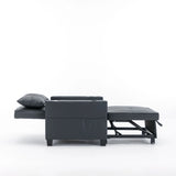 Convertible Futon Sofa Bed, 3-in-1 Multi-Functional Sleeper Chair Bed with USB Ports, Adjustable Backrest Recliner,for Living Room Bedroom Small Space, Tech Cloth, Dark Grey