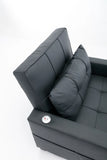 Convertible Futon Sofa Bed, 3-in-1 Multi-Functional Sleeper Chair Bed with USB Ports, Adjustable Backrest Recliner,for Living Room Bedroom Small Space, Tech Cloth, Dark Grey