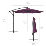 Best Choice Products 10ft Offset Hanging Outdoor Market Patio Umbrella w/ Easy Tilt Adjustment - Tan