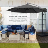 Best Choice Products 10ft Offset Hanging Outdoor Market Patio Umbrella w/ Easy Tilt Adjustment - Tan