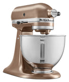 KitchenAid Deluxe Series 4.5 Quart Tilt-Head Stand Mixer with Stainless Bowl, Contour Silver, KSM97CU