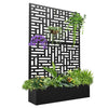 71'' H Metal Planter with Trellis, Outdoor Raised Garden Bed for Climbing Plants, Trellis Planter Box with Drainage Hole, Black