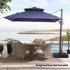 10 ft. x 10 ft. Square Double Top Patio Cantilever Umbrella, Navy Blue