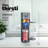 Ninja Thirsti Drink Maker, Still, Sparkling Custom Drink Kit, with CO2 Canister, Flavors, and 48 oz Reservoir