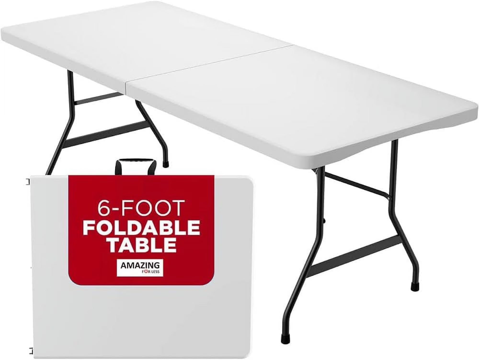8ft Folding Table White Plastic Portable Long Foldable Tables Indoor Outdoor Party Picnic Camping Fold Table 8 Foot (4ft, 6ft, 8ft)