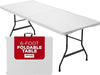 8ft Folding Table White Plastic Portable Long Foldable Tables Indoor Outdoor Party Picnic Camping Fold Table 8 Foot (4ft, 6ft, 8ft)