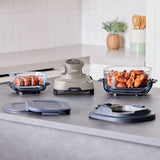 Ninja Crispi 4-in-1 Portable Glass Air Fryer Cooking System, 4-Qt & 6-Cup Containers, Cyberspace
