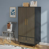 Armoire Wardrobe Closet, Closet Wardrobe Cabinet with Drawers and Hanging Rail for Bedroom, White