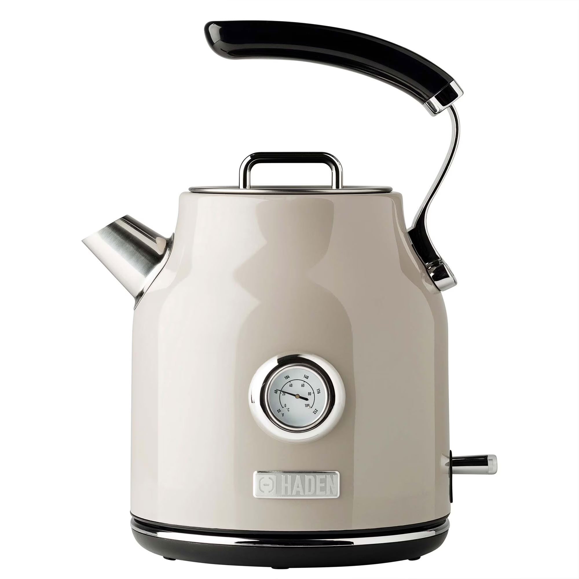 Haden Dorset 1.7 Liter Electric Water Kettle with Base, Putty & Chrome