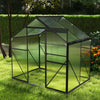6' x 4' Greenhouse for Outdoors, Aluminum Walk-in Green Houses shed with Rain Gutter and Roof Vent for Backyard