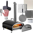 Deco Chef Outdoor Pizza Oven with 2-in-1 Pizza and Grill Oven Functionality, 13" Pizza Stone, 3-Layer Stainless Steel Construction, Pizza Peel, Dough Scraper, Scoop, Slotted Grill (Black) - (Open Box