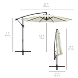 Best Choice Products 10ft Offset Hanging Outdoor Market Patio Umbrella w/ Easy Tilt Adjustment - Tan
