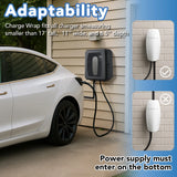 Wall-Mounted Charging Station Box for EV Car Charger Including Tesla Indoor/Outdoor WCharging Station Box (Dark Black)