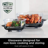 Ninja Crispi 4-in-1 Portable Glass Air Fryer Cooking System, 4-Qt & 6-Cup Containers, Cyberspace
