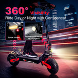 Off Road Electric Scooter for Adults, 1200W Motor Fast E Scooter, Up to 28MPH Top Speed & 20Miles Long Range, 11" Off-Road Tires, 330lbs MAX Load, Foldable