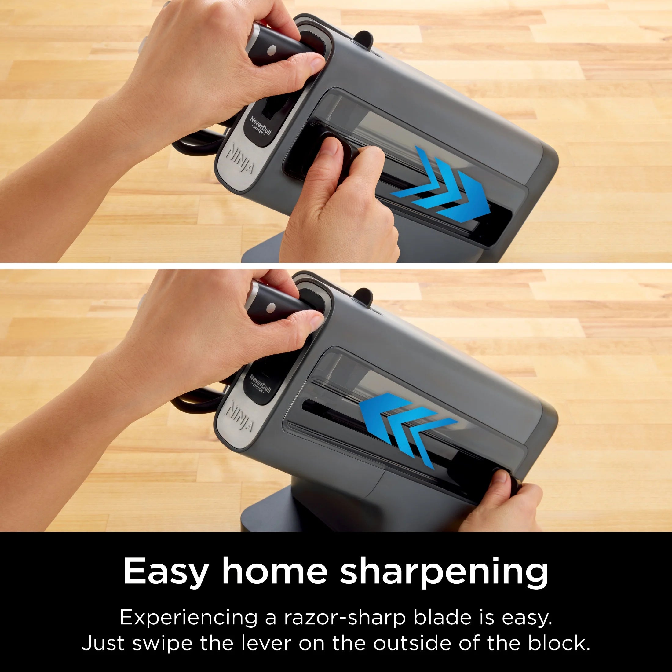 Ninja NeverDull 14-Piece Stainless Steel Essential Knife System with Built-in Sharpener, K12014 Black/Gray