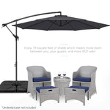 Best Choice Products 10ft Offset Hanging Outdoor Market Patio Umbrella w/ Easy Tilt Adjustment - Tan