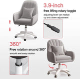 Home Office Chair Computer Chair with Mid-Back Upholstered Modern Tufted Computer Task Chair Swivel Height Adjustable Velvet Accent Chair.��White��