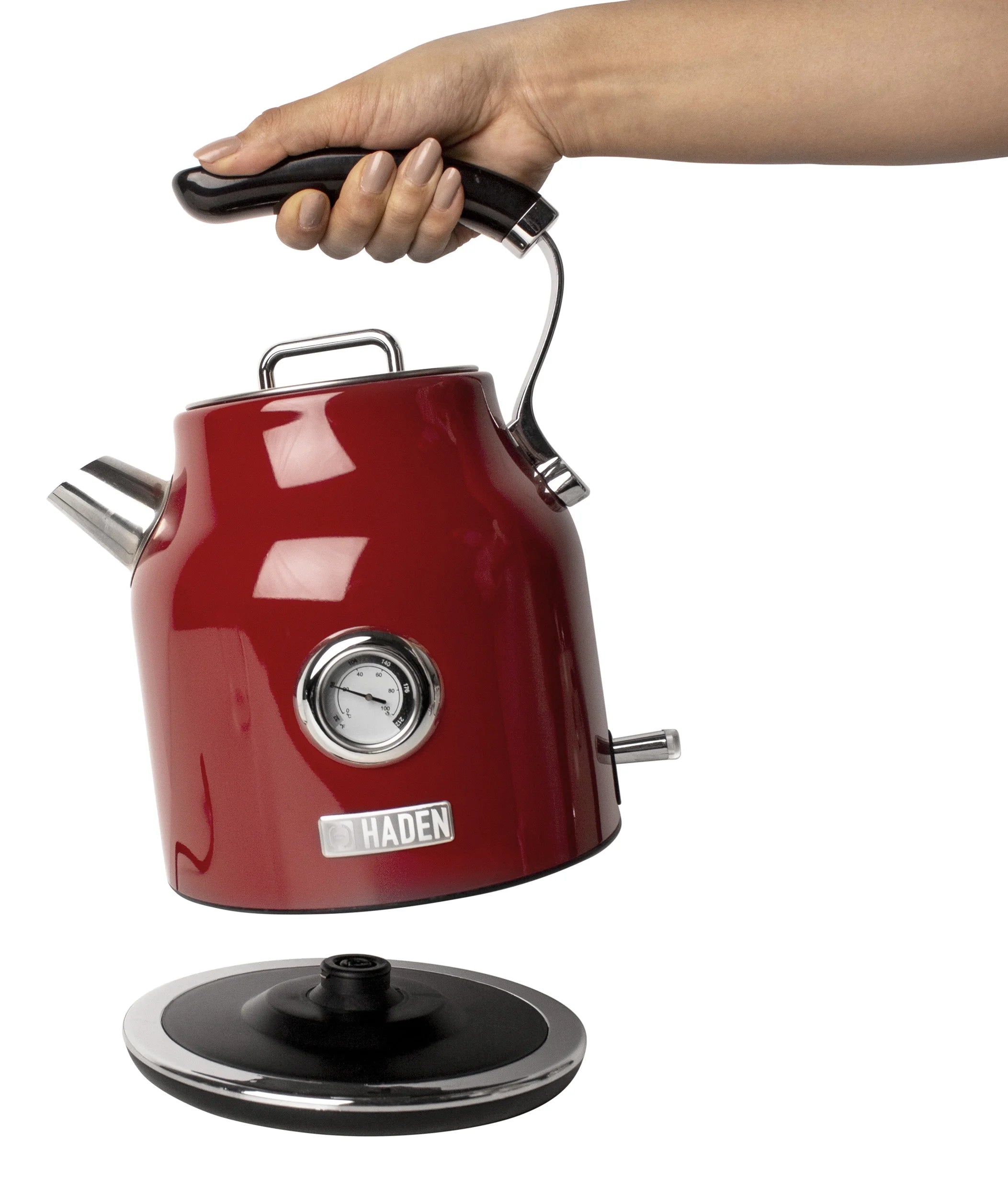 Haden Dorset 1.7 Liter Electric Water Kettle with Base, Putty & Chrome