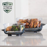 Ninja Crispi 4-in-1 Portable Glass Air Fryer Cooking System, 4-Qt & 6-Cup Containers, Cyberspace